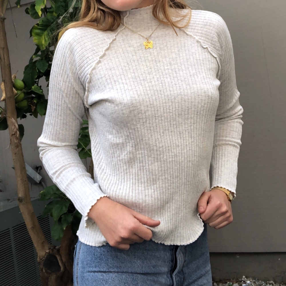 White Creamy Turtle Neck